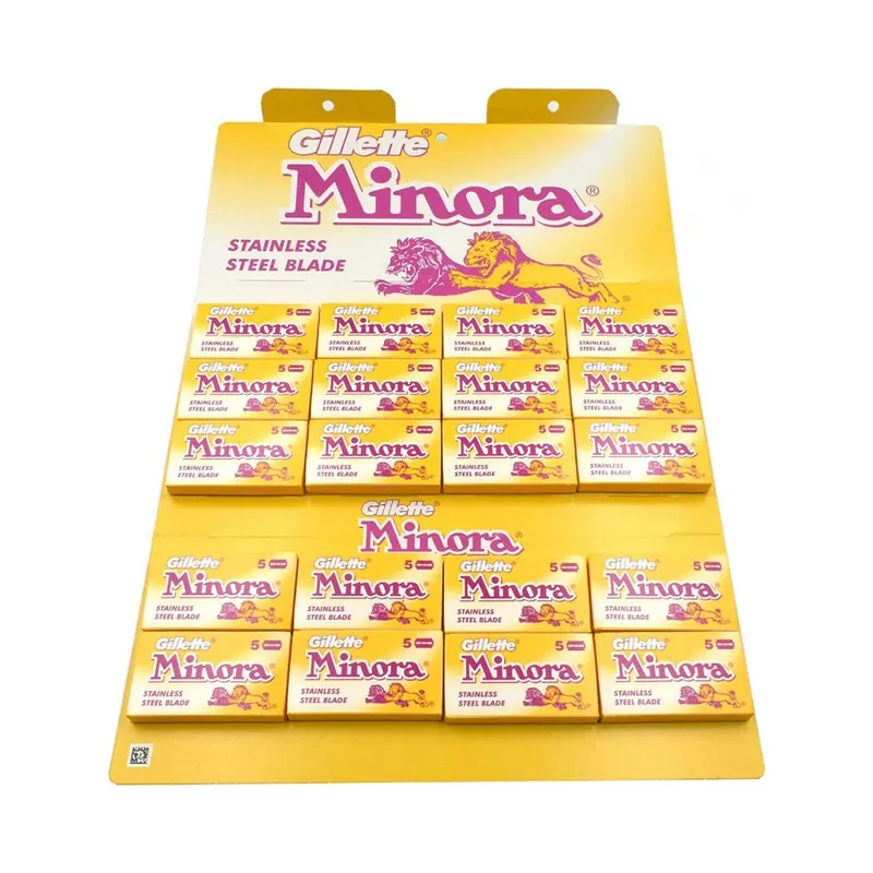 100 Cuchillas Gillette MINORA Stainless Steel