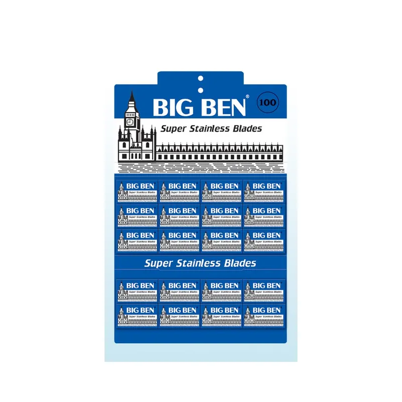 100 Double Edge Blades Big Ben Super Stainless