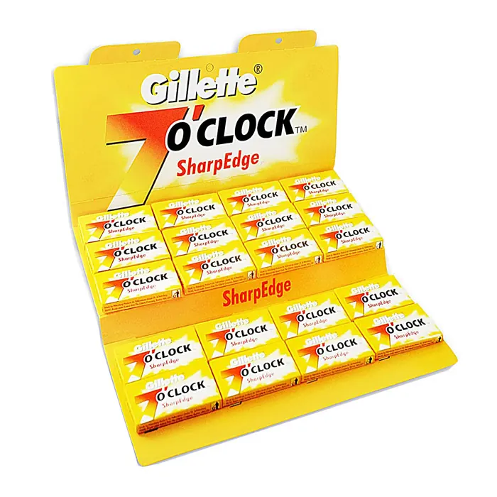 100 lamette da barba Gillette 7 O clock Yellow
