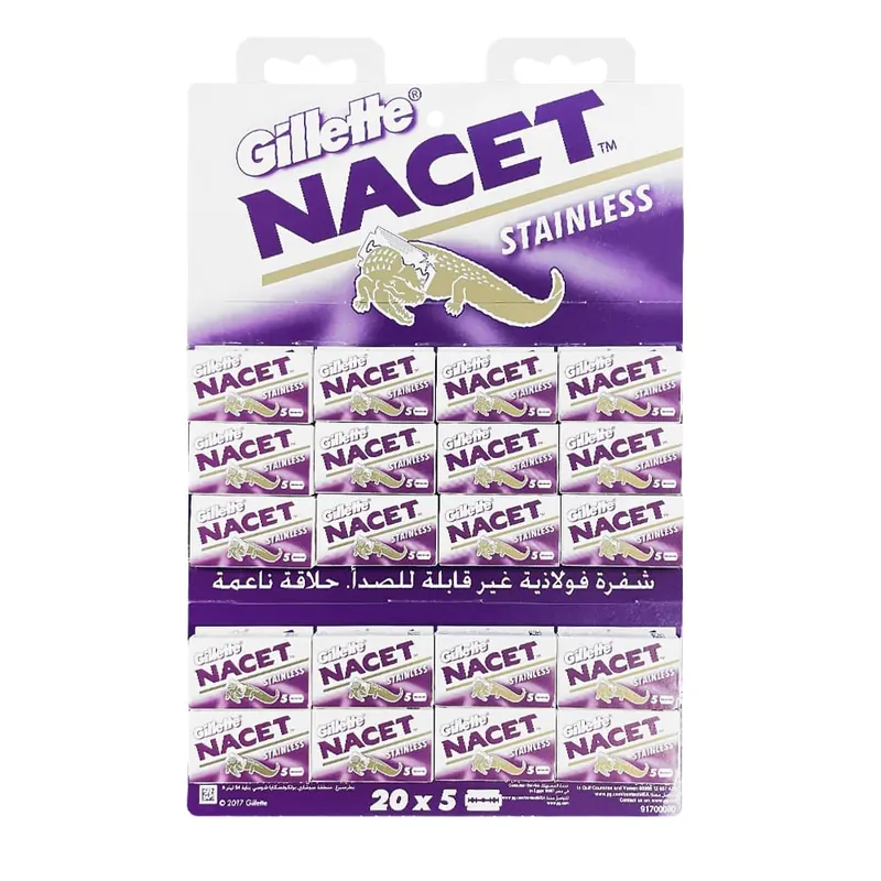 100 lamette da barba Gillette Nacet stainless