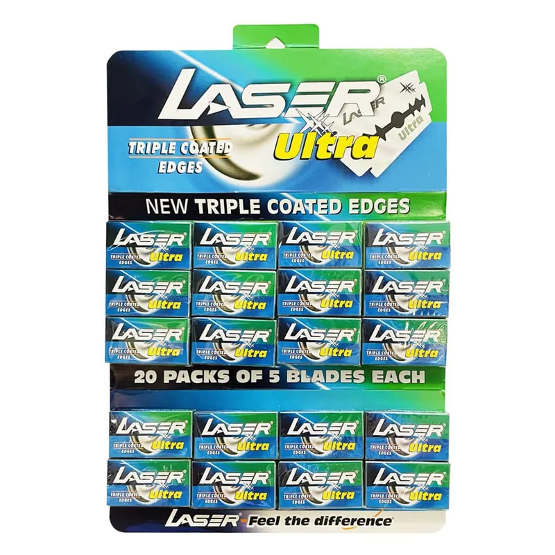 100 lamette da barba triple coated Laser ultra