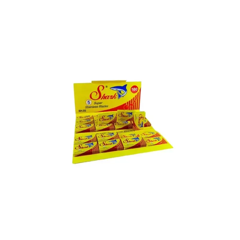 100 Shark Double Edge Safety Razor Blades Super Inox
