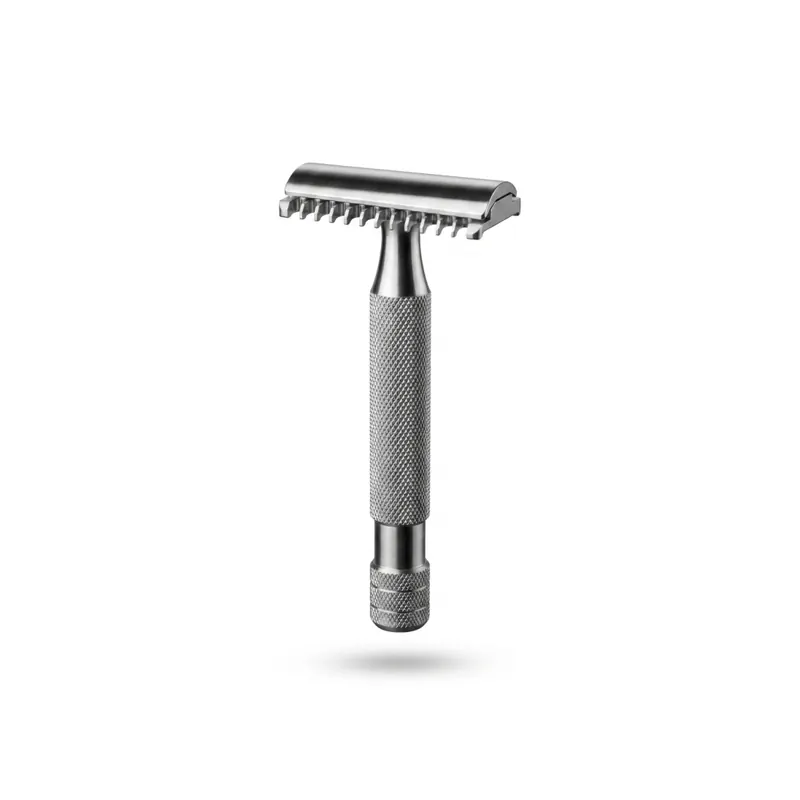 Above The Tie Slant Stainless Steel Safety Razor Open Comb MIrror Polish Finish