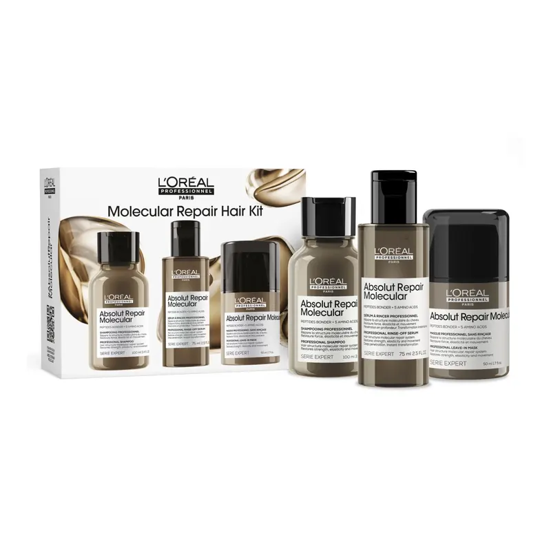 Absolut Repair Molecular Mini Trio  Kit Shampoo + Conditioner Liquido + Leave-in L'ORÉAL PROFESSIONNEL | Pinalli