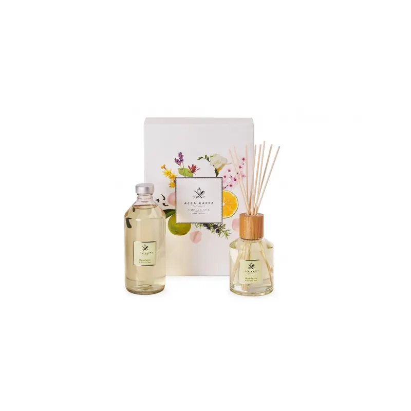 Acca Kappa Mandarin & Green Tea Fragance Set with Diffuser 250ml and Refill 500m