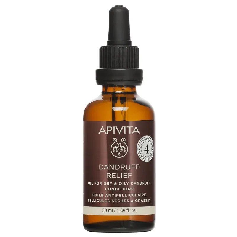 Apivita Dandruff Relief Olio Sollievo Forfora Grassa e Secca, Cuoio capelluto sensibile, Riduce Prurito