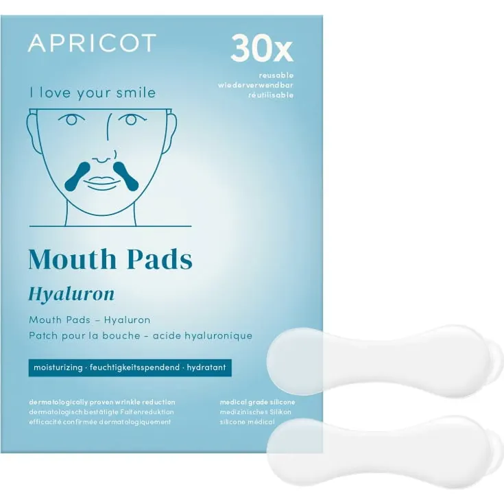 APRICOT Beauty Pad Riutilizzabili Bocca Acido Ialuronico - "I love your smile", 2 pezzi