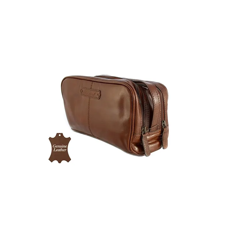 Ashwood Chelsea Gents Leather Wash Bag (Chestnut)