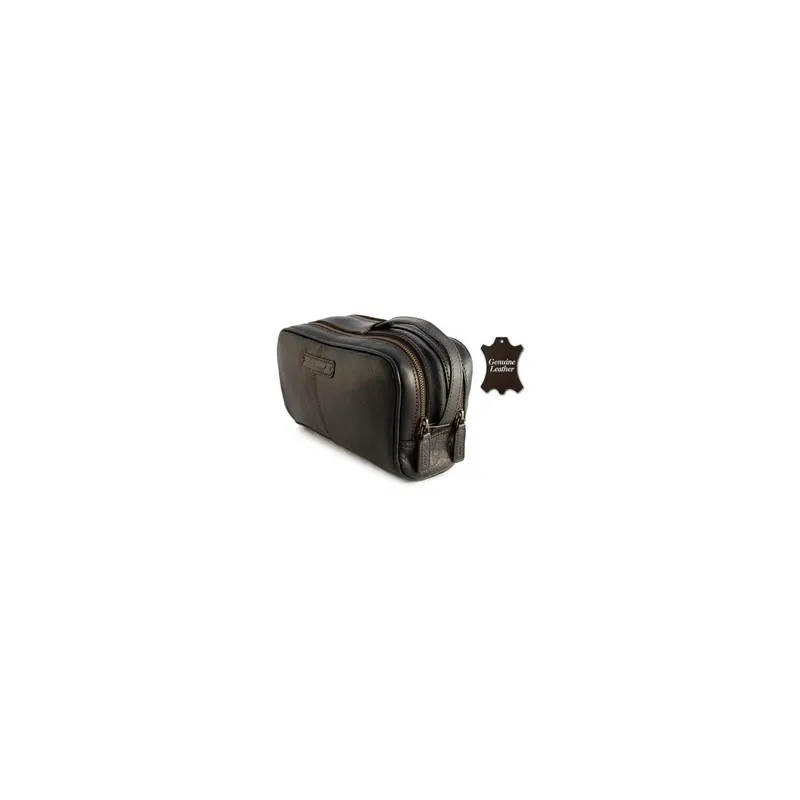 Ashwood Westminster Gents Leather Wash Bag (Brown)