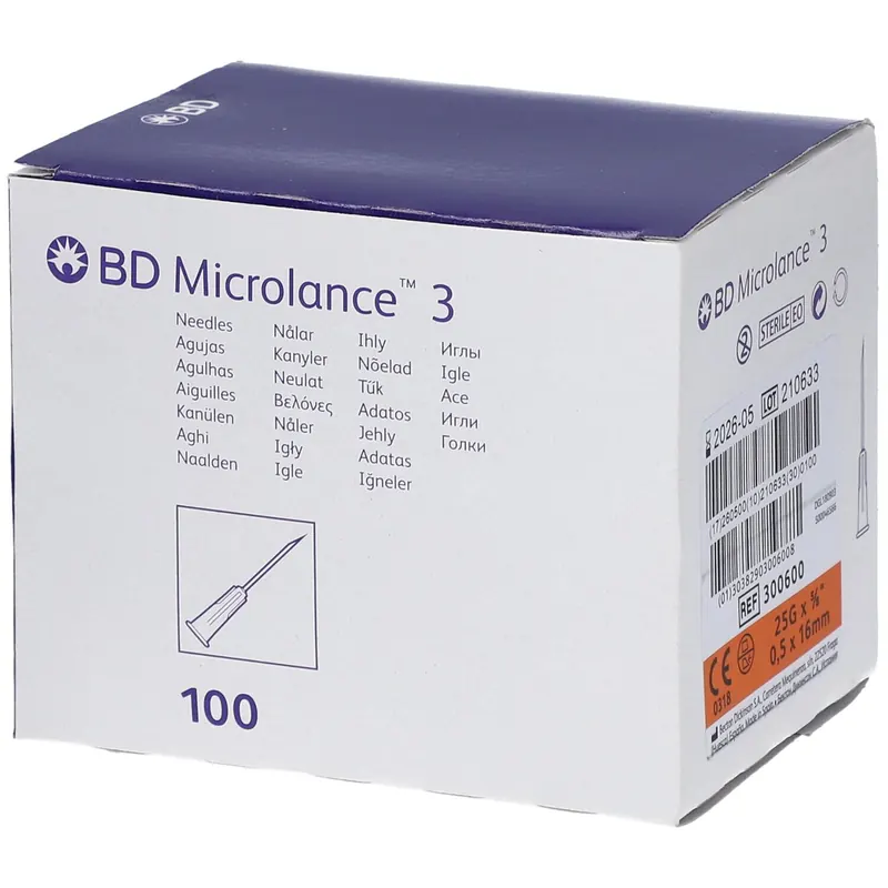 BD Microlance™+ 3 Aghi 0,5 mm x 16 mm