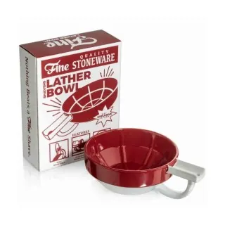 Bol de afeitar FINE ACCOUTREMENTS blanca y roja