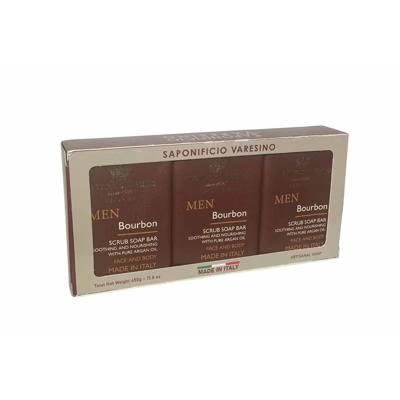Bourbon Scrub Soaps – 3 x 150 grams set