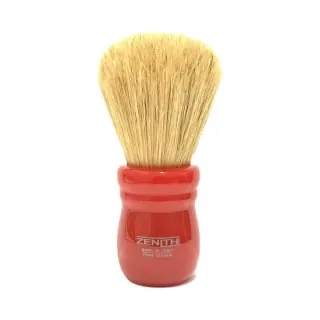 Brocha de afeitar ZENITH pura cerda no blanqueada mango resina color rojo coral 505RC XSE