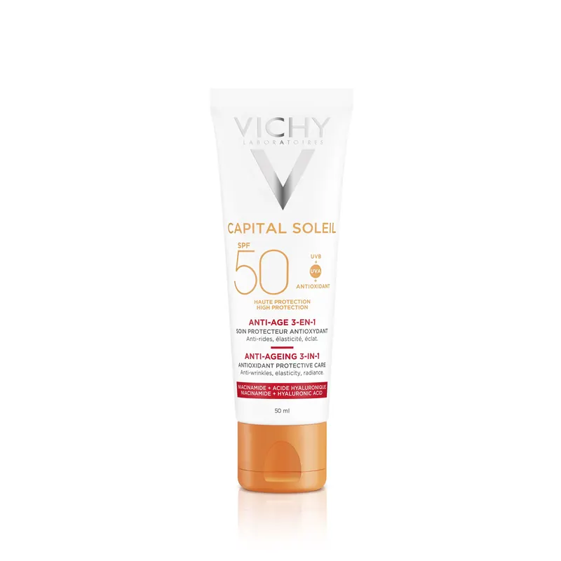 Capital Soleil Crema Viso 3in1 Anti-età SPF 50 VICHY | Pinalli