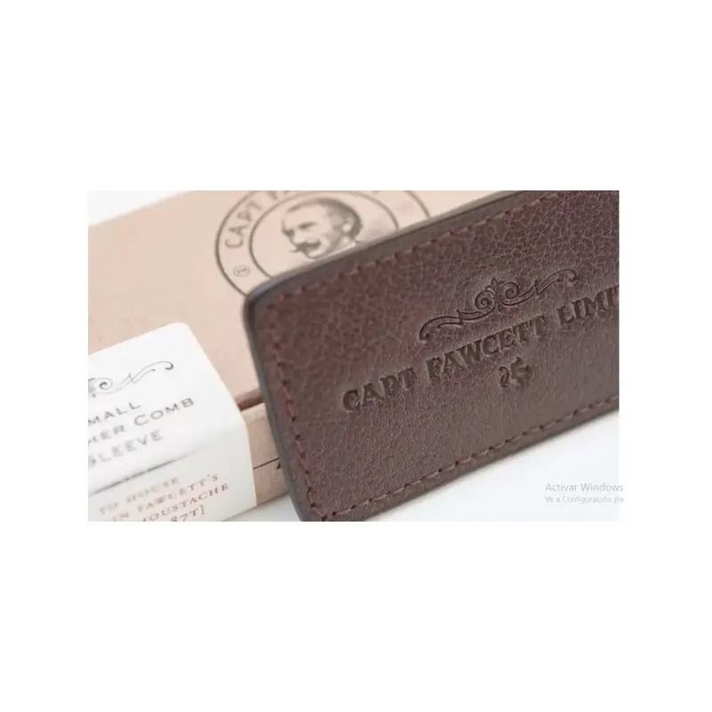 Captain Fawcett Leather Case for Folding Pocket Moustache Comb