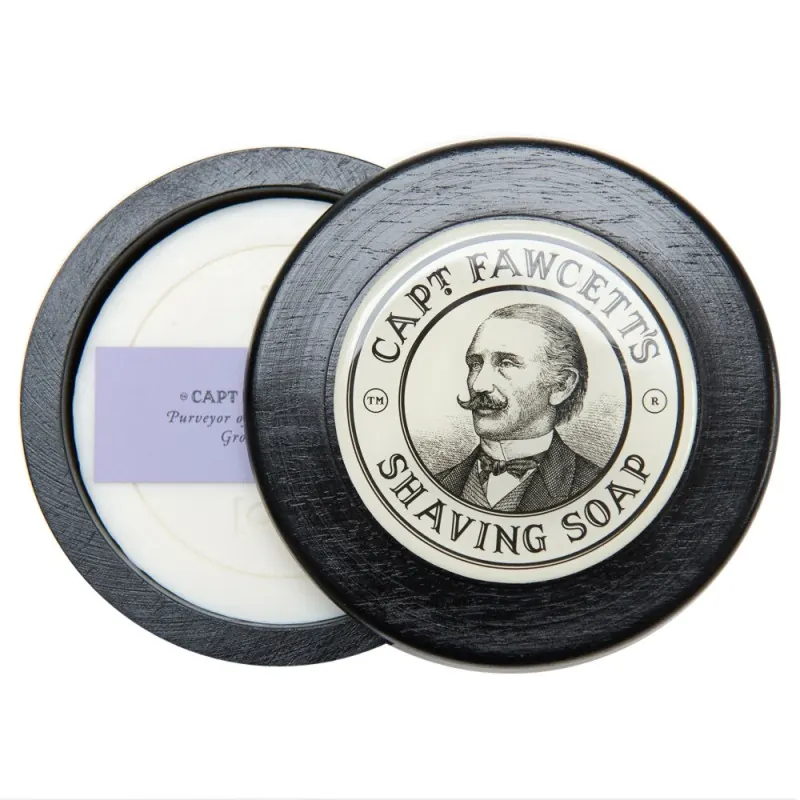 Captain Fawcett's Shaving Soap & Wooden Bowl 110g