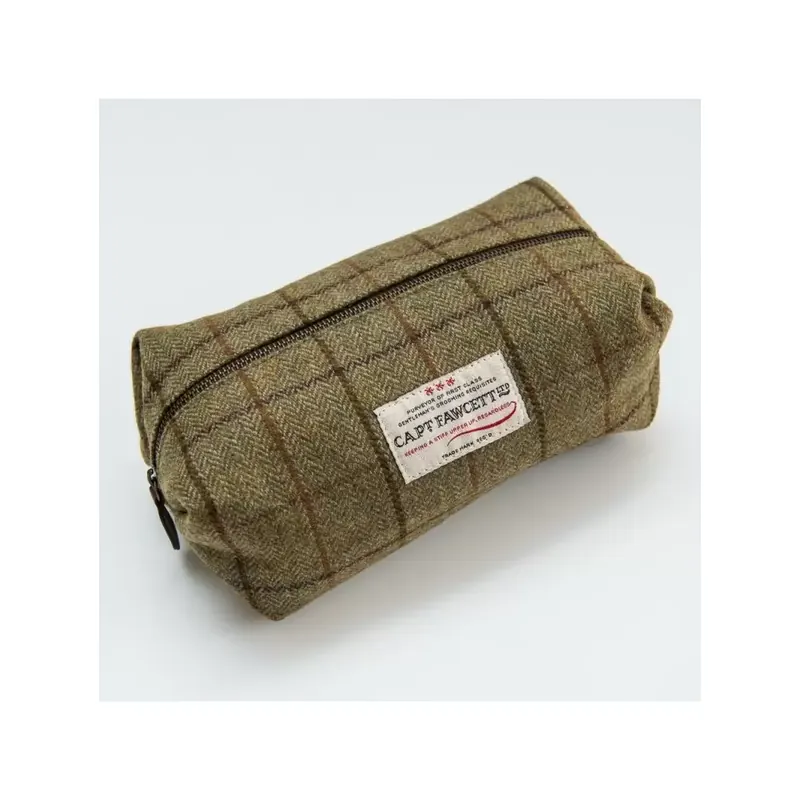 Captain Fawcett Tweed Wash Bag