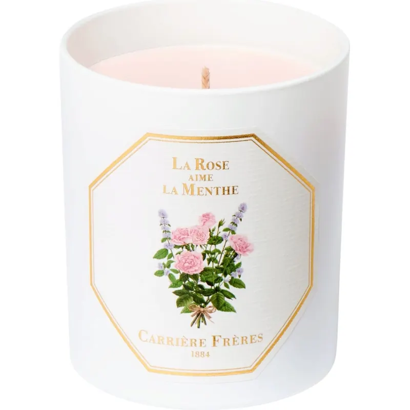 Carrière Frères Scented Candle "La Rose aime la Menthe", 185 g