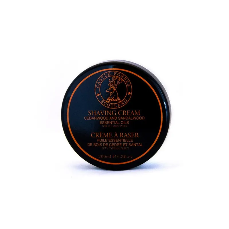 Castle Forbes Cedarwood and Sandalwood Essential Oil Shaving Cream 200ml