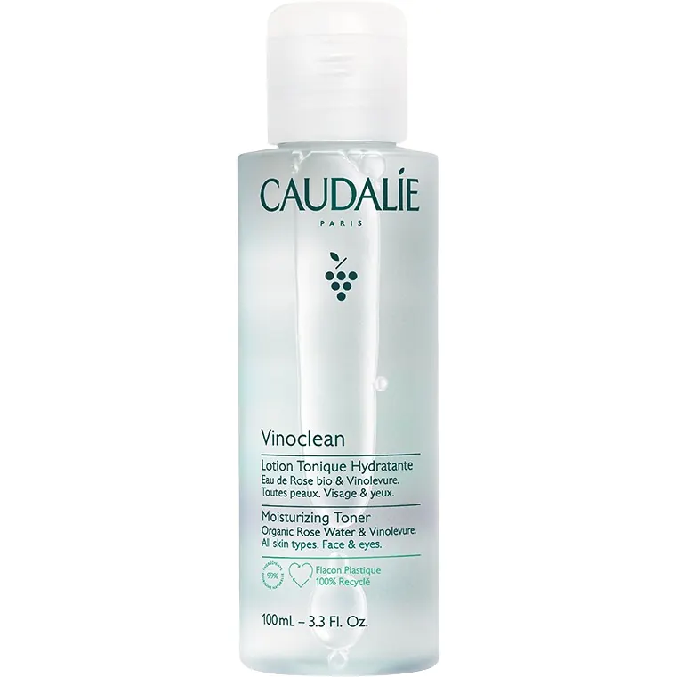 Caudalie Vinoclean - Lozione Tonica Idratante con Idrolato di Rosa Bio, 400 ml