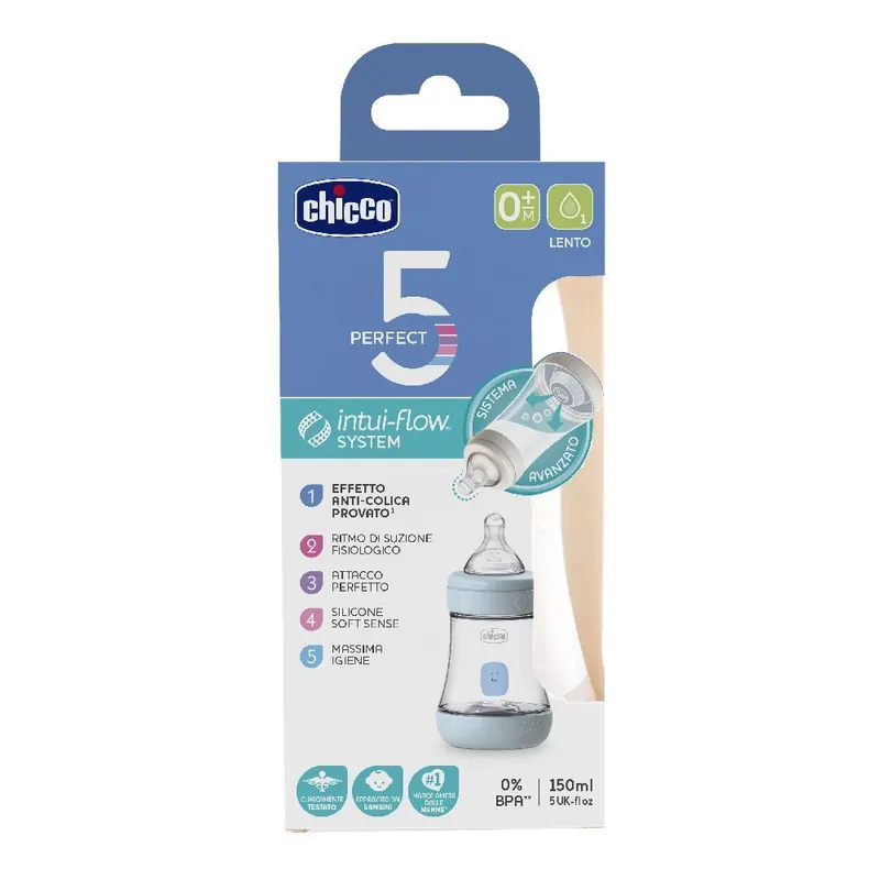Chicco PERFECT 5 Biberon 150 ml Flusso Lento 0+ m