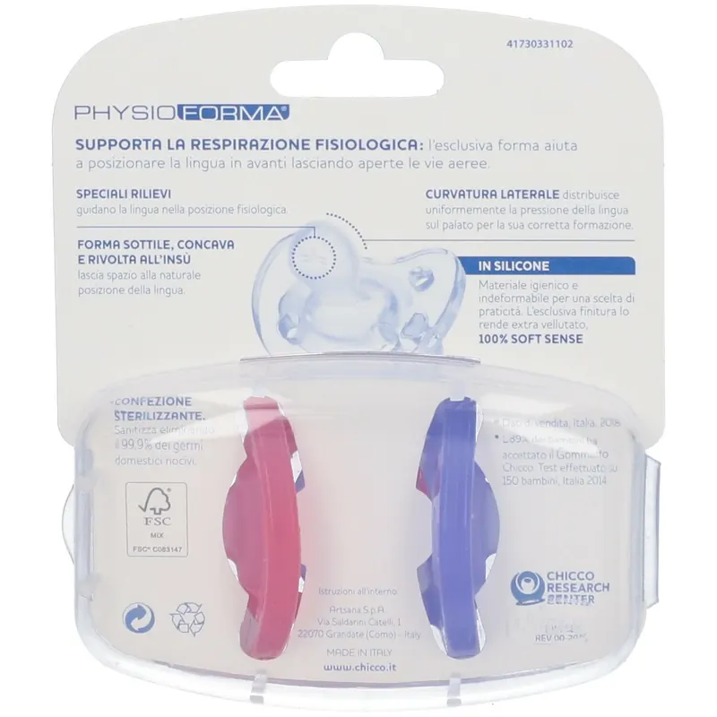 Chicco PhysioForma® Gommotto Bambina 6-16m 2 Pezzi