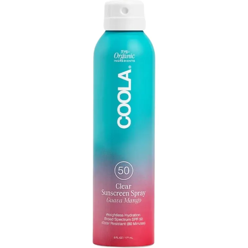 COOLA Clear Sunscreen Spray SPF 50, Guava Mango (177 ml)