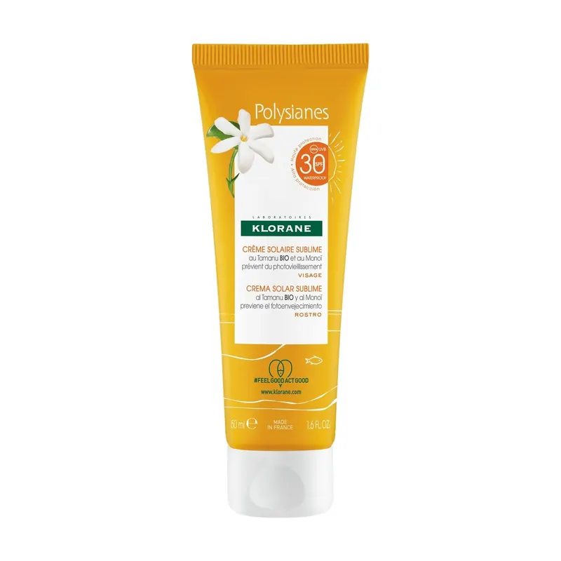 Crema Solare Sublime Viso SPF30 al Tamanu BIO e Monoï KLORANE | Pinalli