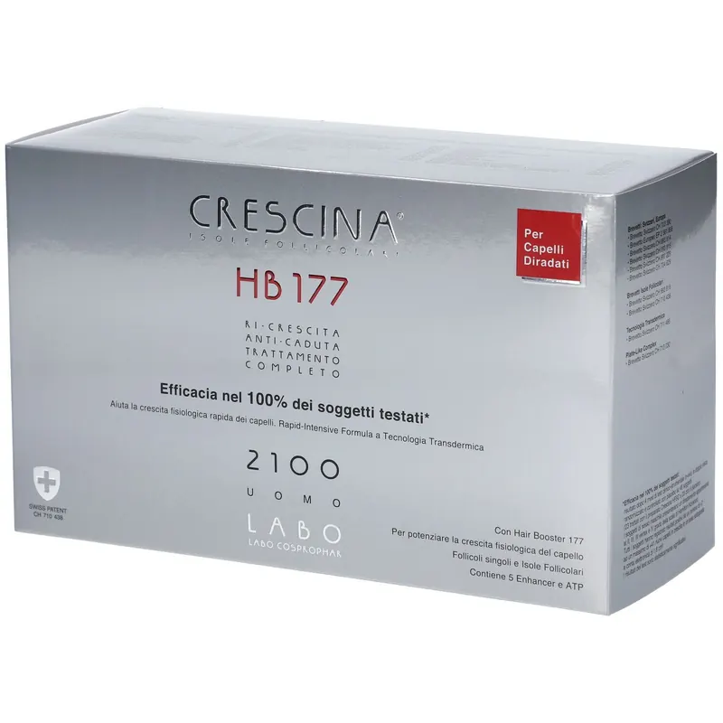 CRESCINA® Transdermic Isole Follicolari e Anti-Caduta Trattamento Completo HB 177 2100 Uomo