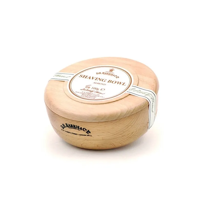 D R Harris Almond Beechwood Shaving Bowl & Soap 100g