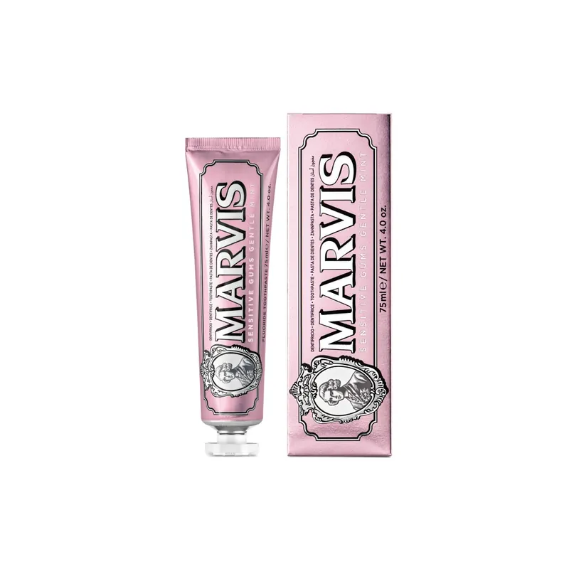 Dentífrico Sensitive Gums Gentle Mint con Flúor 75 ml Marvis.