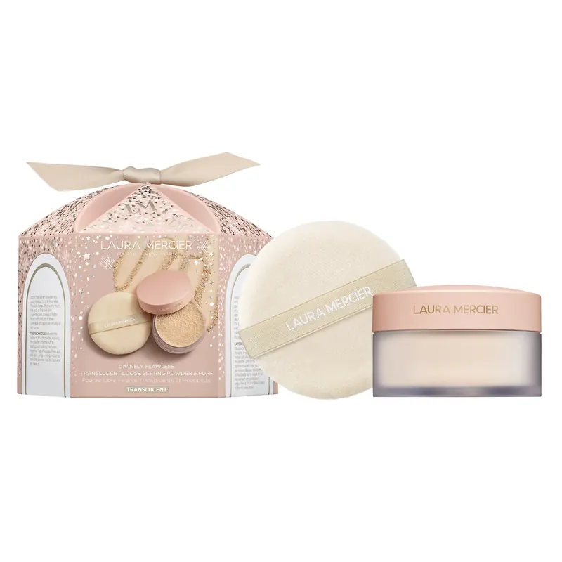 Divinely Flawless Translucent Loose Setting Powder & Puff- Translucent LAURA MERCIER | Pinalli