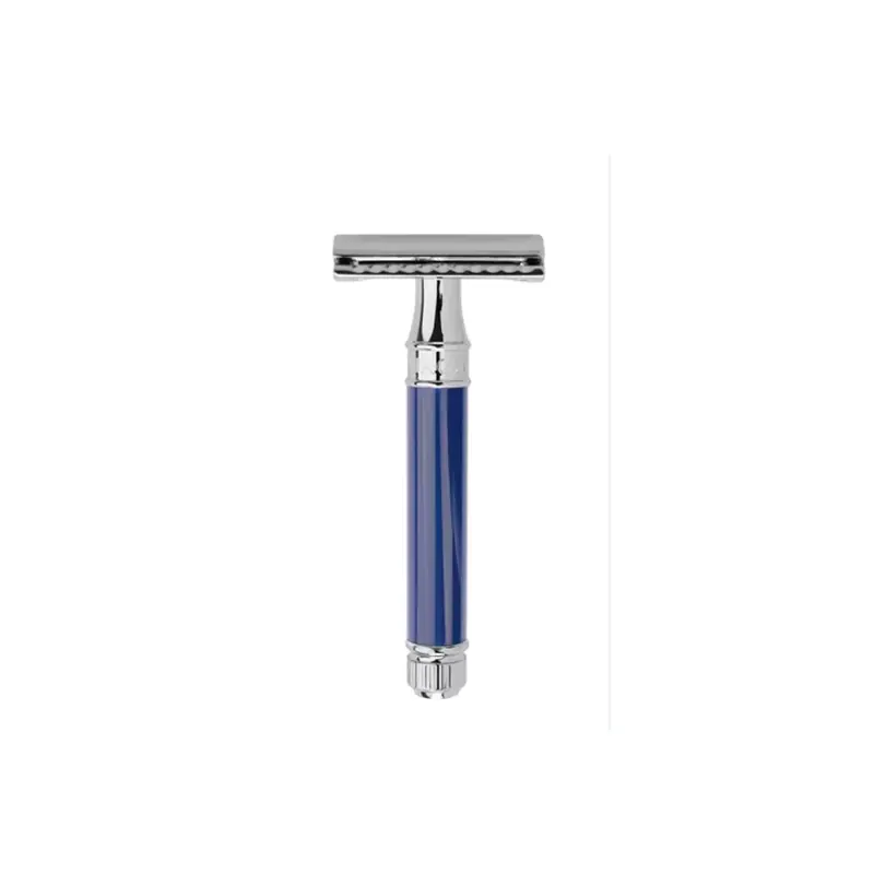 Double Edge Safety Razor DE83 - Blue, Chrome