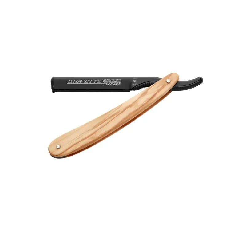 Dovo Olive Wood & Black Aluminium Shavette Razor