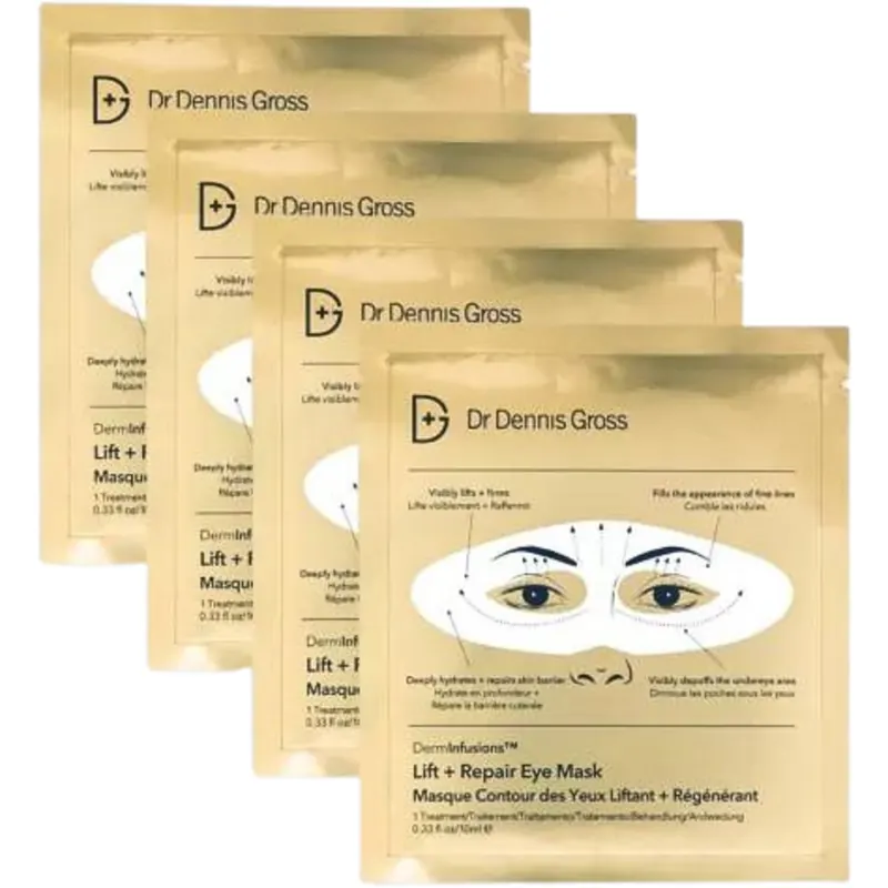 Dr. Dennis Gross DermInfusions™ Lift + Repair Eye Mask, 4 pezzi