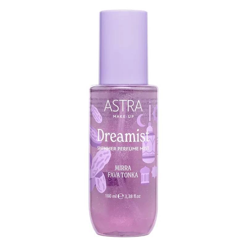DREAMIST Shimmer Perfume Mist MIRRA & FAVA TONKA ASTRA MAKEUP | Pinalli
