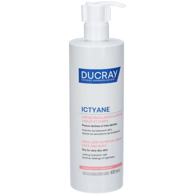 Ducray Ictyane Crema emolliente nutritiva 400ml - Pelle secca, pelle irritabile e fragilizzata