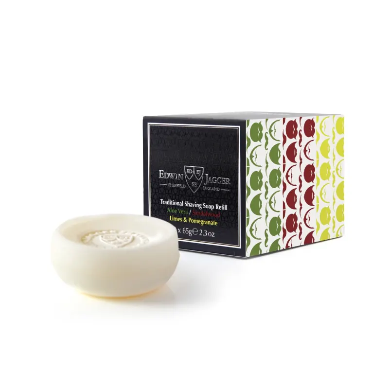 Edwin Jagger Aloe Vera, Sandalwood, Limes & Pomegranate 65g Shaving Soap 3 Pack