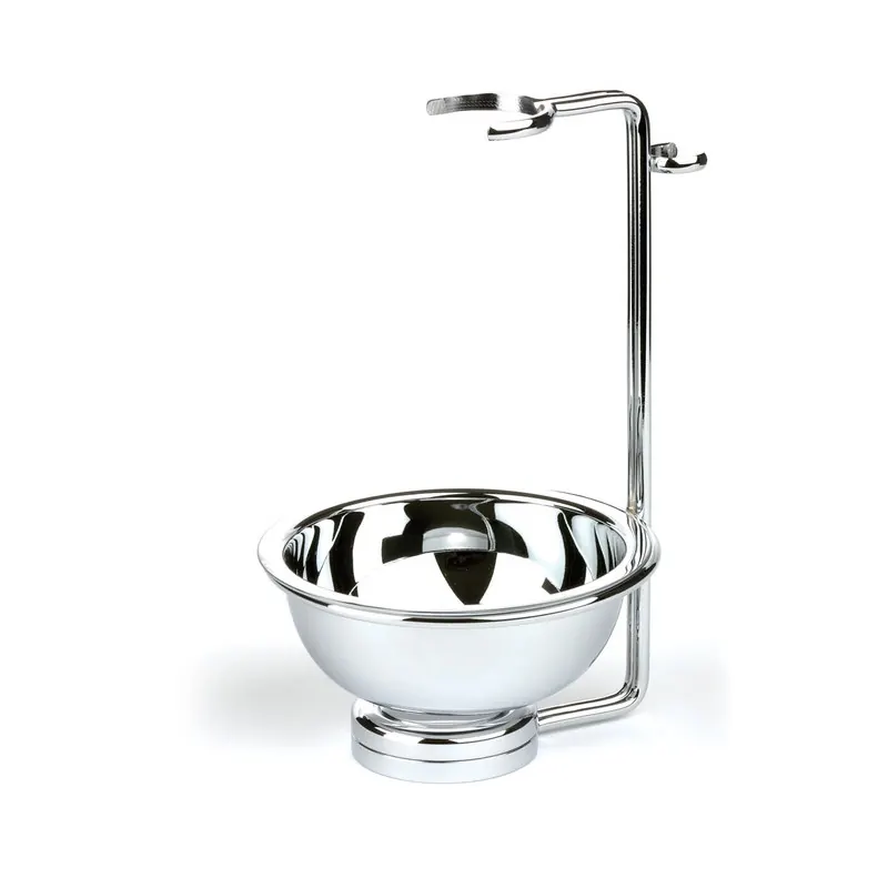 Edwin Jagger Chrome Double Wire Razor Brush & Bowl Stand