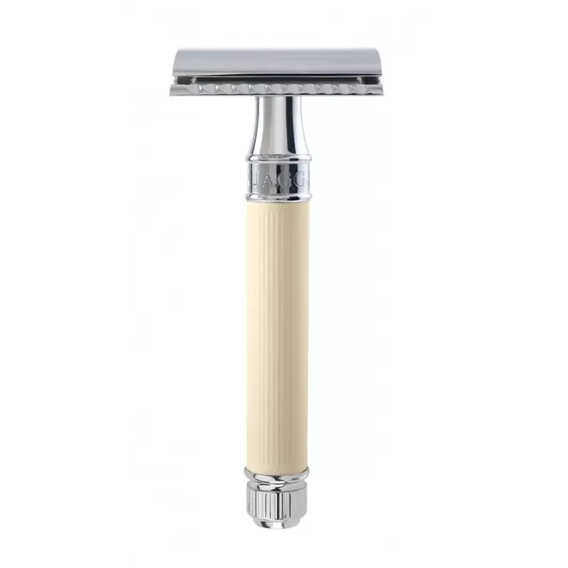 Edwin Jagger DE87RC Safety Razor Ivory Rubber Coated