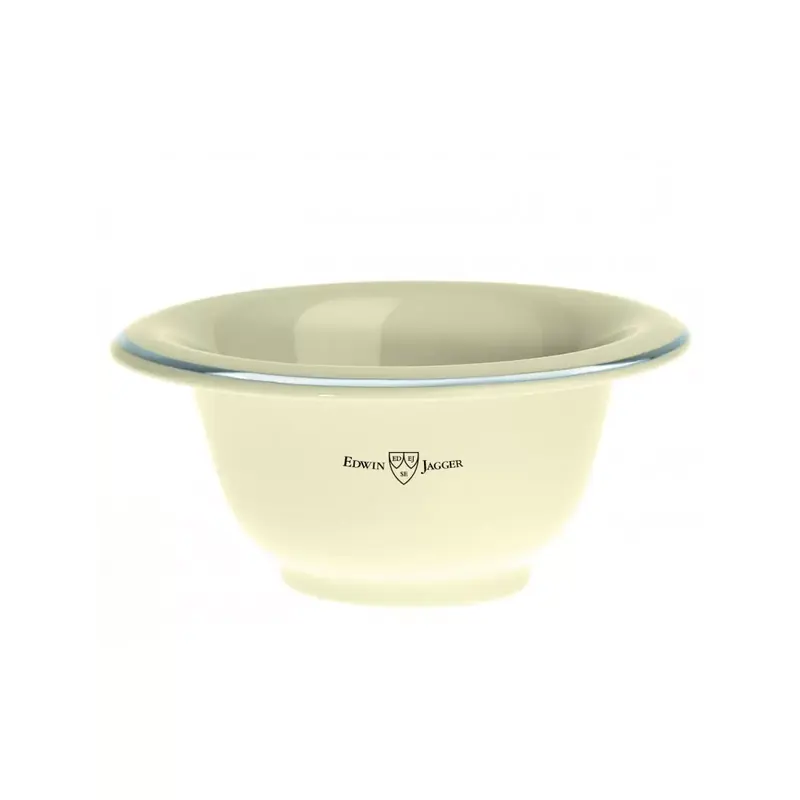 Edwin Jagger Ivory Porcelain Shaving Bowl with Silver Rim