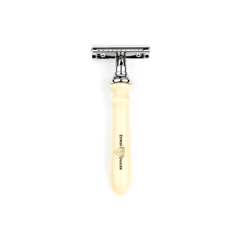 Edwin Jagger Loxley Imitation Ivory DE Safety Razor & Feather Blades (Closed Comb)