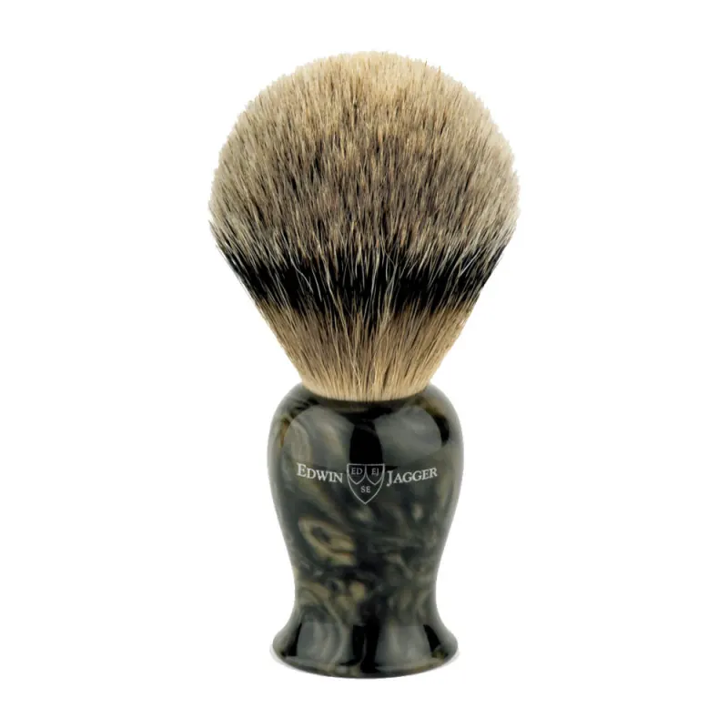 Edwin Jagger Plaza Imitation Black Marble Best Badger Shaving Brush