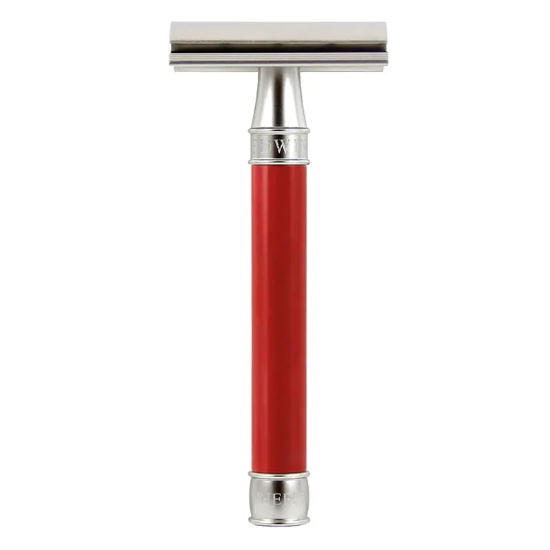 Edwin Jagger rasoio di sicurezza 3one6 acciaio inox manico rosso
