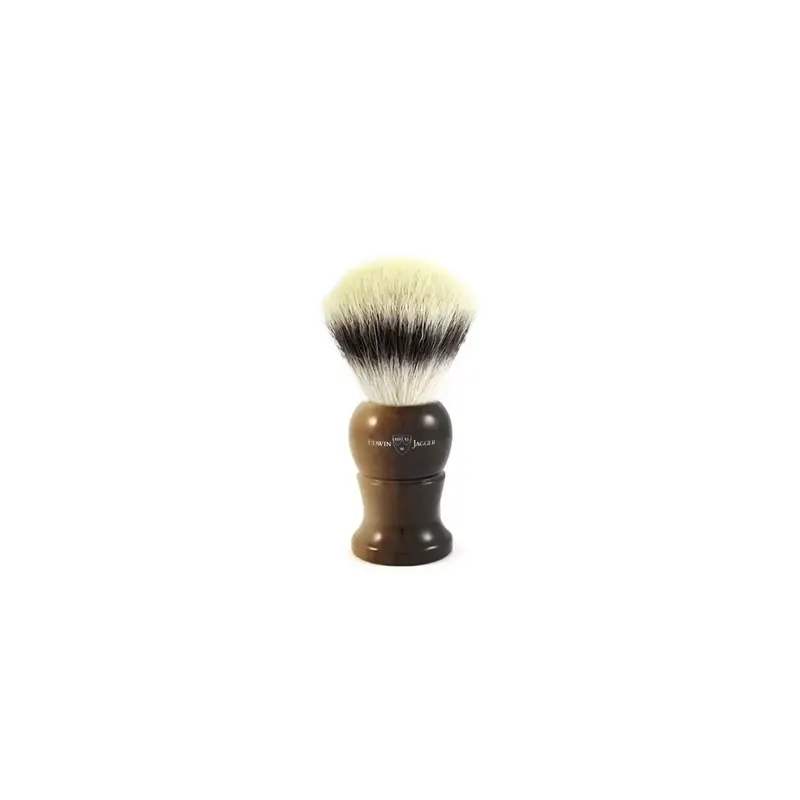 Edwin Jagger Shaving Brush Synthetic L Silver Tip Fibre Light Horn