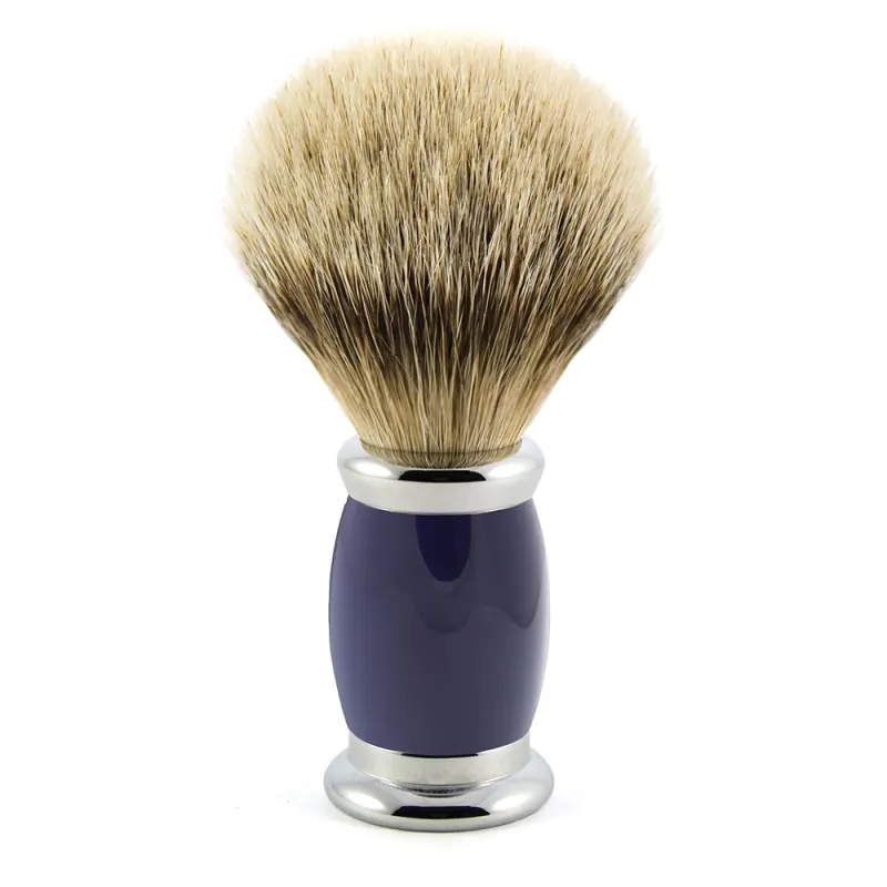 Edwin Jagger Silvertip Badger Shaving Brush Bulbous Blue