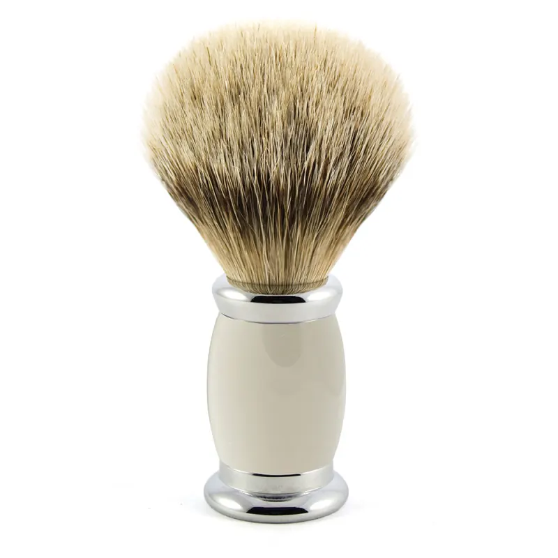 Edwin Jagger Silvertip Badger Shaving Brush Bulbous Grey