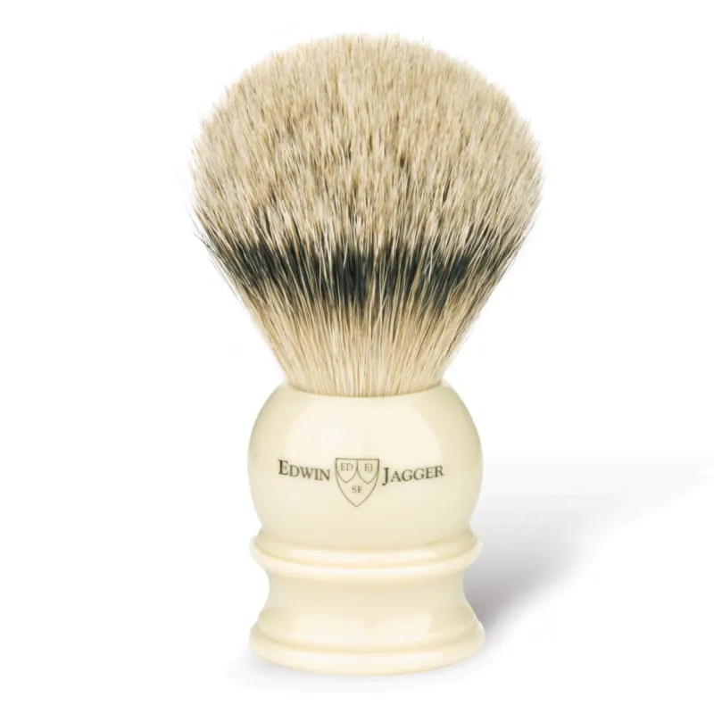 Edwin Jagger Silvertip Badger Shaving Brush Imitation Ivory