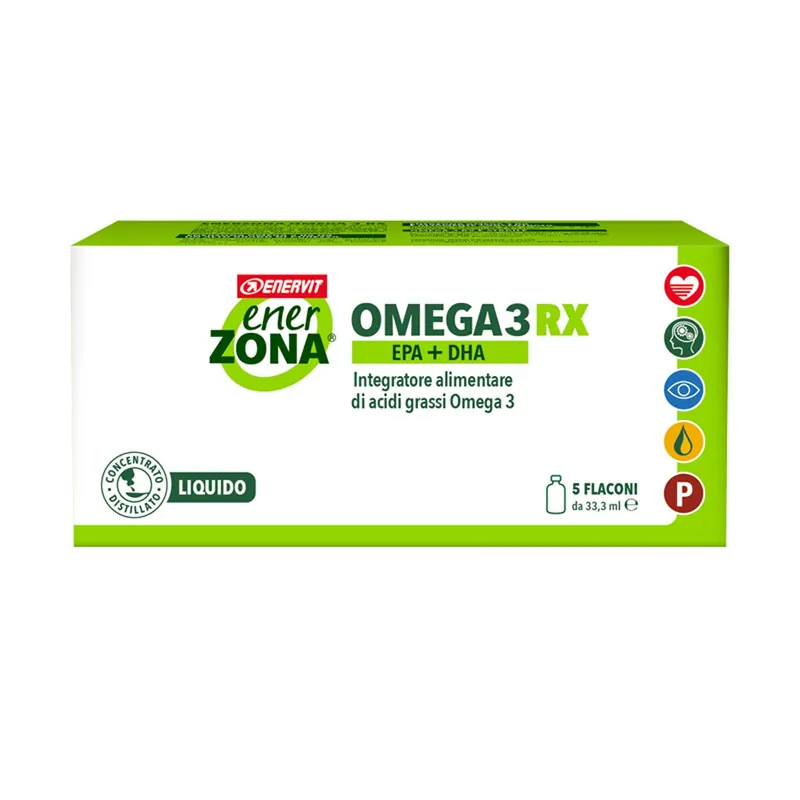 ENERVIT® EnerZona Omega 3 RX liquido 5 flaconi. Senza ritorno di gusto - Risparmia il 10% con il codice: enervit0926