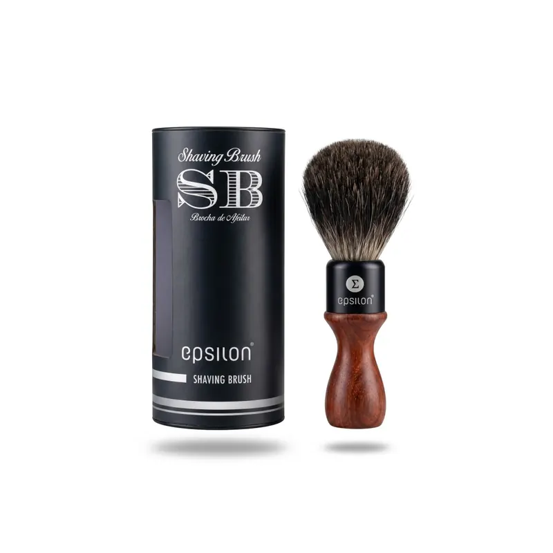 Epsilon Black Badger Shaving Brush African Blackwood 50/21mm